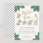 Wild One - Einladung zum ersten Geburtstag (Vorne/Hinten)