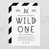 Wild One - Einladung zum ersten Geburtstag (Vorne/Hinten)