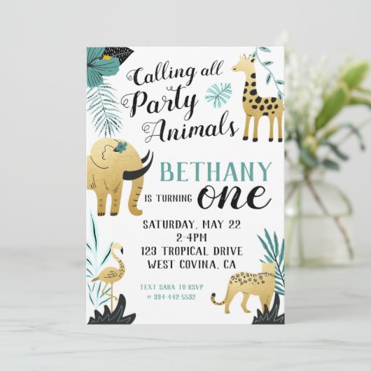 Wild One - Einladung zum ersten Geburtstag (Stehend Vorderseite)