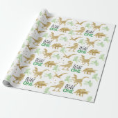 Wild one Elegant golden Dinosaur Geschenkpapier (Ungerollt)