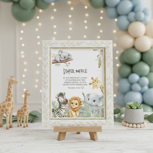 Wild One Elegant Safari Jungle Animals Baby Shower Begleitkarte