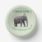 Wild One Elephant Birthday Artwork Pappteller (Vorderseite)