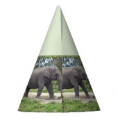 Wild One Elephant Birthday Cone Design Partyhütchen (Rückseite)