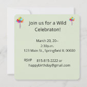 Wild One Elephant Birthday Party Invite Design Einladung (Rückseite)