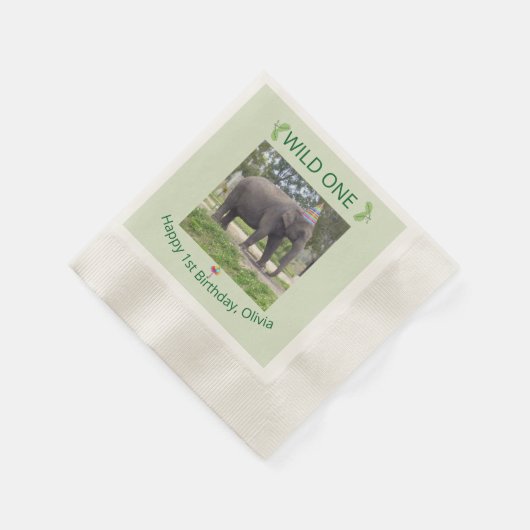 Wild One Elephant Birthday Table Accent  Serviette (Ecke)