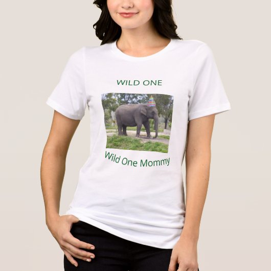 Wild One Elephant Mom Celebration Tri-Blend Shirt (Vorderseite)
