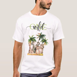 Wild One Erste Safari Animals Geburtstagsparty T-Shirt