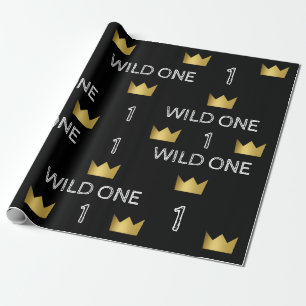 Wild One Erster Geburtstag Goldene Krone Geschenkp Geschenkpapier