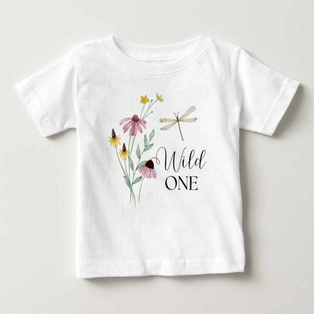 Wild One - Erstes florales Shirt zum Geburtstag (Vorderseite)