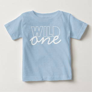 Wild One Erstes Geburtstags-Baby-T-Shirt in Navy Baby T-shirt
