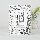Wild One First Birthday Animal Print Einladung (Stehend Vorderseite)