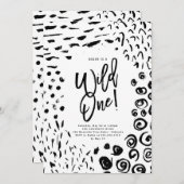 Wild One First Birthday Animal Print Einladung (Vorne/Hinten)