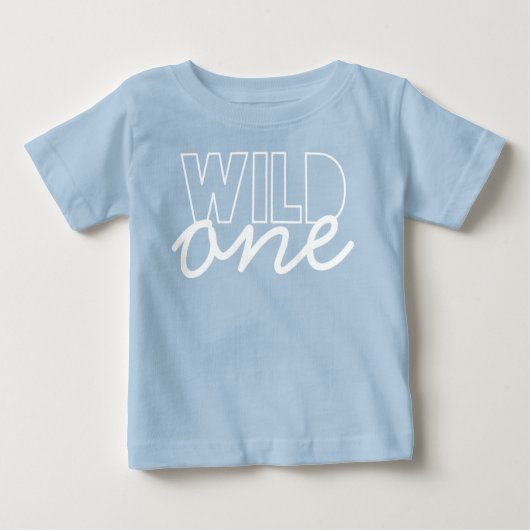 Wild One First Birthday Baby T - Shirt in Navy (Vorderseite)