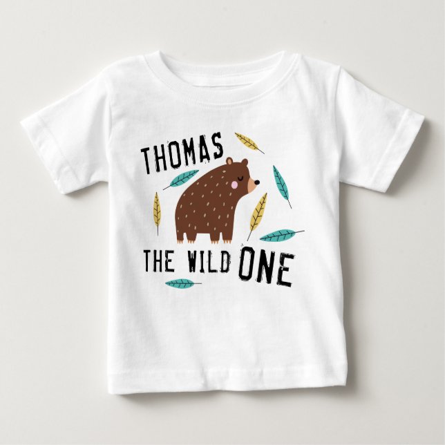 Wild One First Birthday Boy Baby T-shirt (Vorderseite)