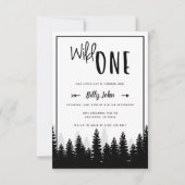 Wild One First Birthday Boy Modern Forest Simple Einladung (Vorderseite)