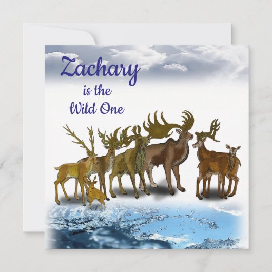 Wild One First Birthday Card Einladung (Vorderseite)