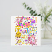 Wild One First Birthday Card Einladung (Stehend Vorderseite)