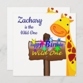 Wild One First Birthday Card Einladung (Vorne/Hinten)