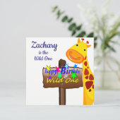 Wild One First Birthday Card Einladung (Stehend Vorderseite)