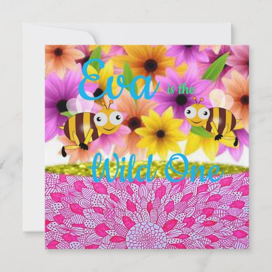 Wild One First Birthday Card Einladung (Vorderseite)