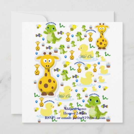 Wild One First Birthday Card Einladung (Rückseite)