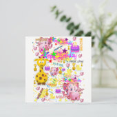 Wild One First Birthday Card Einladung (Stehend Vorderseite)