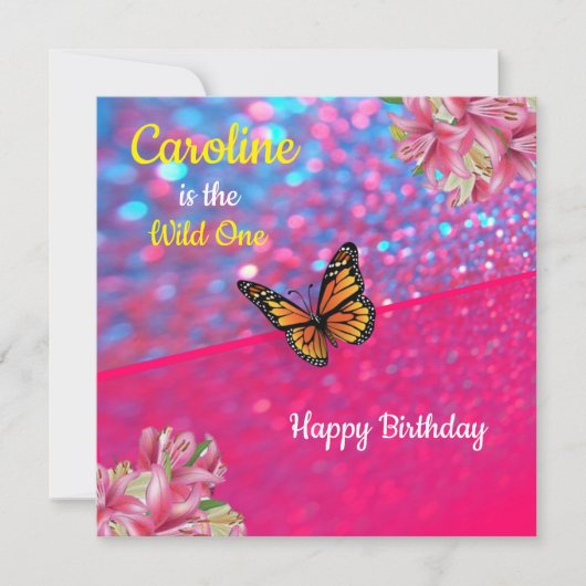 Wild One First Birthday Card Einladung (Vorderseite)