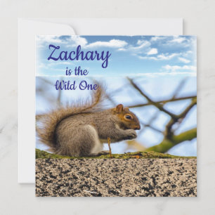 Wild One First Birthday Card Einladung Eichhörnche