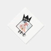 Wild One First Birthday Custom Foto Napkins Serviette (Ecke)