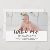 Wild One First Birthday Foto Party Einladung (Vorderseite)