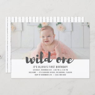 Wild One First Birthday Foto Party Einladung