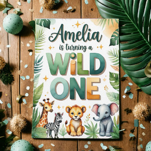 Wild One First Birthday Invitation Card Amelia Einladung