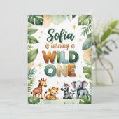 Wild One First Birthday Invitation Card | Sofia Einladung (Stehend Vorderseite)