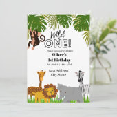 Wild one first birthday invitation  einladung (Stehend Vorderseite)