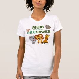 Wild One First Birthday Jungle Safari Zoo Twin Mam T-Shirt