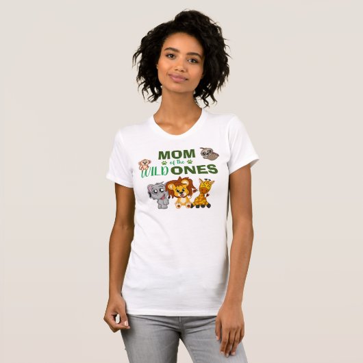 Wild One First Birthday Jungle Safari Zoo Twin Mam T-Shirt (Vorne ganz)