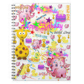 Wild One First Birthday Notebook Notizblock (Vorderseite)