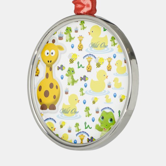 Wild One First Birthday Ornament (Links)