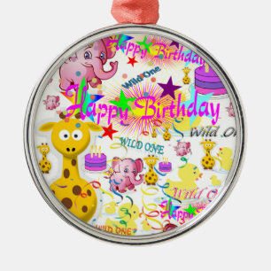 Wild One First Birthday Ornament