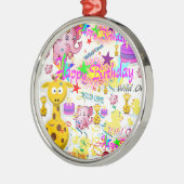 Wild One First Birthday Ornament Aus Metall (Links)