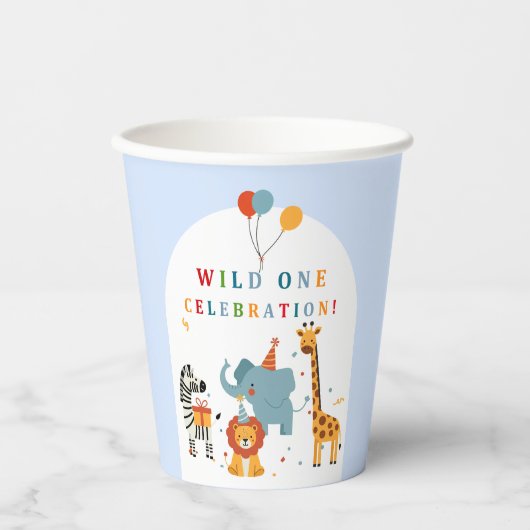 Wild One First Birthday Pappbecher (Vorderseite)