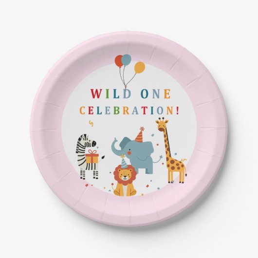 Wild One First Birthday Pappteller (Vorderseite)