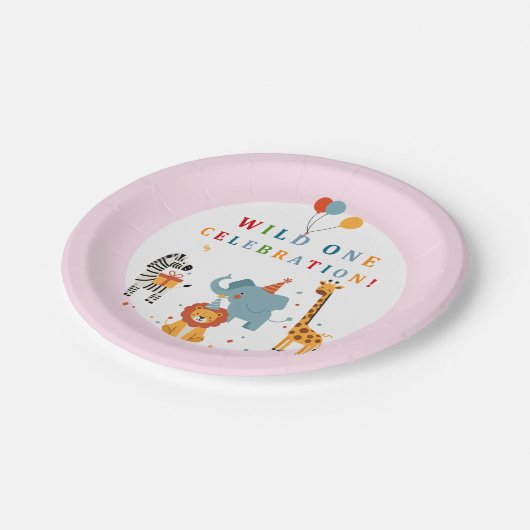 Wild One First Birthday Pappteller (Schrägansicht)