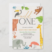 Wild One, First Birthday, Party Animal,  Einladung (Vorderseite)