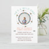 Wild One First Birthday Party Boy | Tribal Arrows Einladung (Stehend Vorderseite)