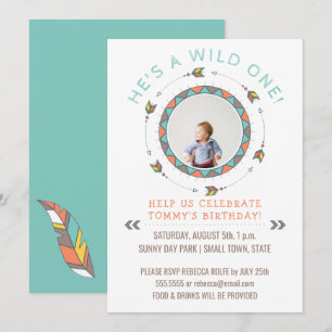 Wild One First Birthday Party Boy   Tribal Arrows Einladung