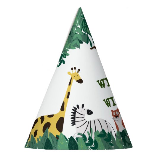 Wild One First Birthday Party Jungle Safari Partyhütchen (Links)