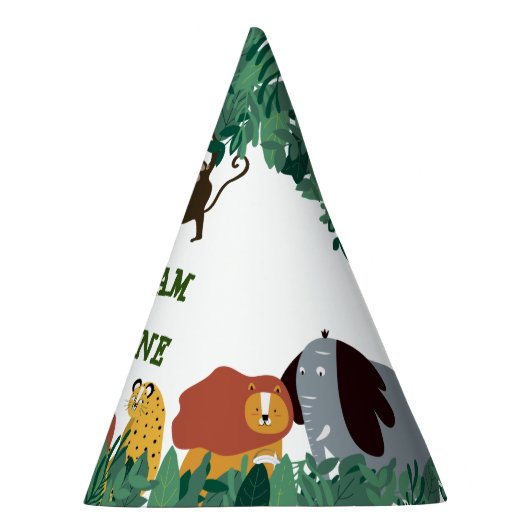 Wild One First Birthday Party Jungle Safari Partyhütchen (Rechts)