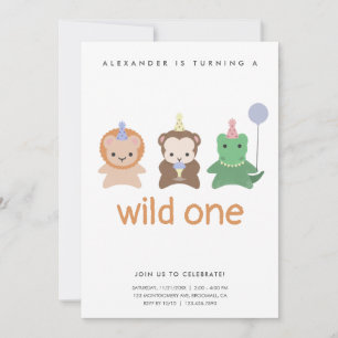 Wild One First Birthday Party Simple Einladung