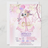 Wild One First Birthday TeePee Boho-Large Einladung (Vorderseite)